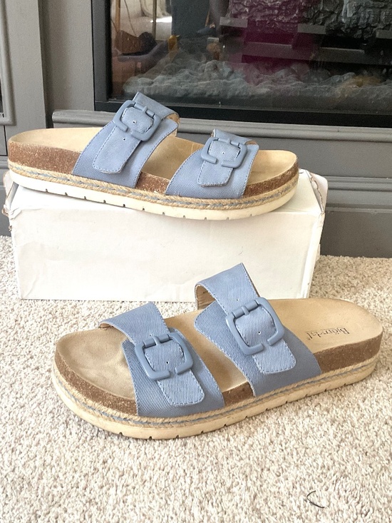 Bjorndal Shoes - BLUE BJORNDAL KAI DOUBLE BUCKLE COMFORT ADJUSTABLE SANDAL SZ 9M